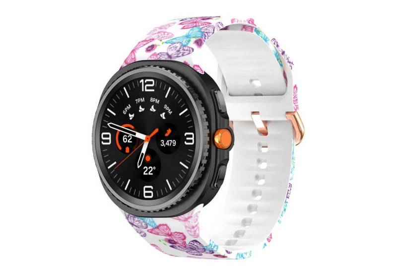 Wigento Smartwatch-Armband Silikon Motiv Design Armband für Samsung Galaxy Watch 8 / 8 Classic, Hautfreundlich, verstellbar, waschbar von Wigento