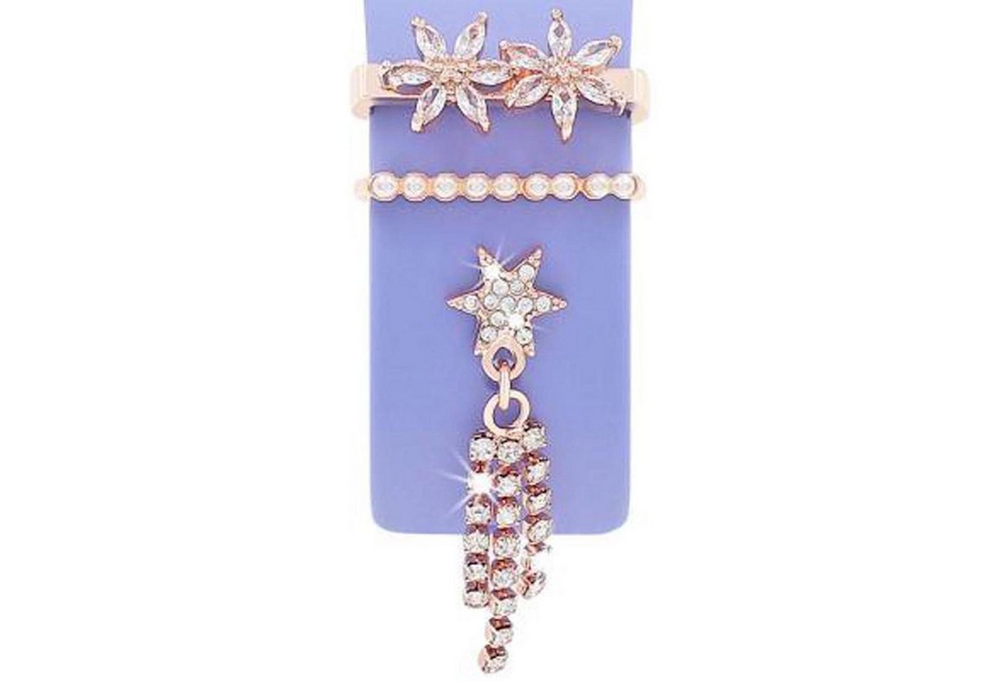 Wigento Smartwatch-Armband Smartwatch Deko-Ringe Gold Metall 3er Set 22mm Zubehör für Armbänder, langlebig von Wigento