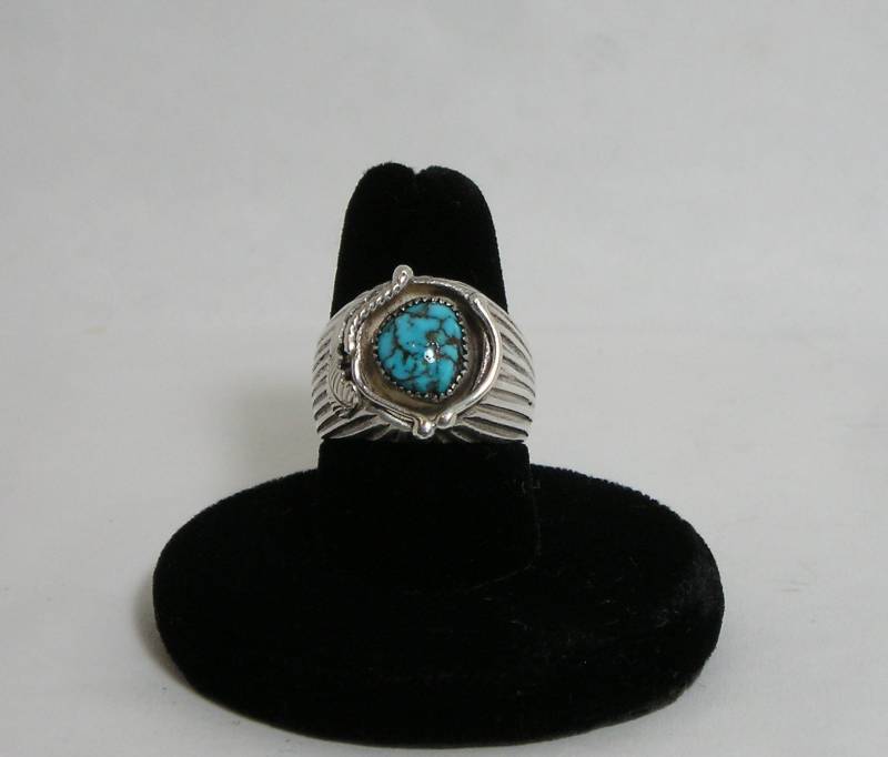 Schöner Und Gut Gemachter Shadow Box Sterling Silber Türkis Ring, Künstler Initialisiert, R.c. Ringgröße 7 1/2 Schöner Und Gut Gemachter Shadow Box Sterling Silber Türkis Ring, Künstler Initialisiert, R.c. Ringgröße 7 1/2 von WiggiesCollectibles
