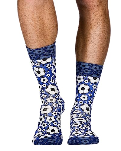 Wigglesteps | Men's Calf Length Socks | Football Blue Collection | EU 41-46 (Jeans) von Wigglesteps