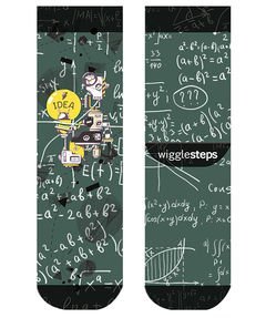 Wigglesteps | Men's Calf Length Socks | Maths Collection | EU 41-46 (Grey) von Wigglesteps
