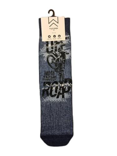 Wigglesteps | Men's Calf Length Socks | Off Road Collection | EU 41-46 (Jeans) von Wigglesteps
