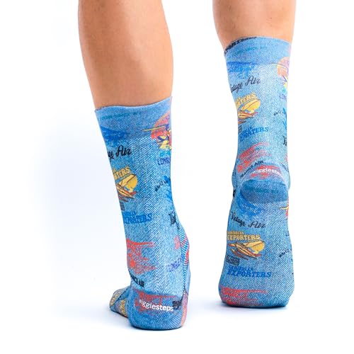Wigglesteps | Men's Calf Length Socks | Vintage Airplanes Collection | EU 41-46 (Light Blue) von Wigglesteps
