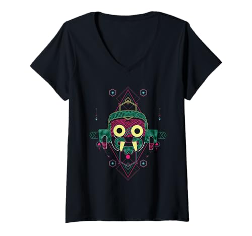 Damen Tlaloc – Aztec Gods Collection T-Shirt T-Shirt mit V-Ausschnitt Damen Tlaloc – Aztec Gods Collection T-Shirt T-Shirt mit V-Ausschnitt von Wigo