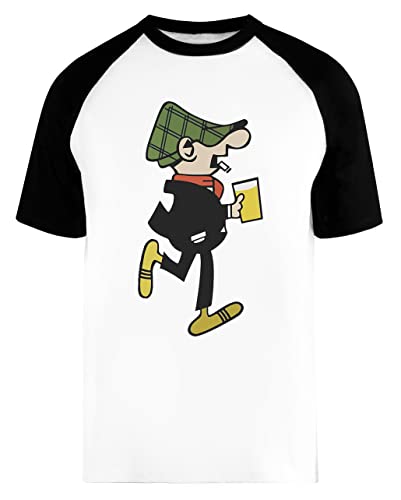 Andy CAPP Drinking Unisex Herren Frau Baseball T-Shirt Weiß Kurze Ärmel Unisex Baseball T-Shirt von Wigoro