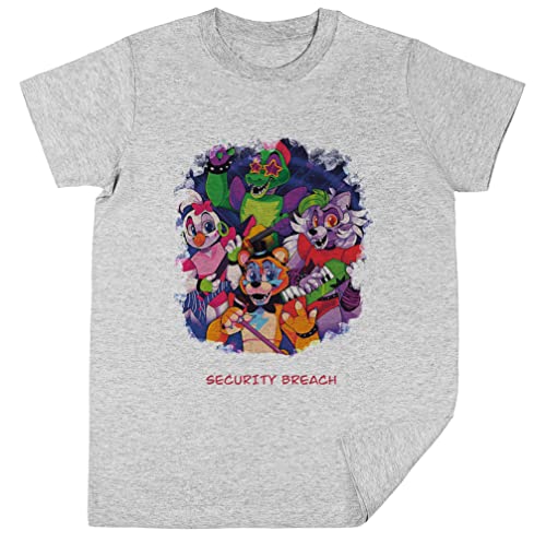 FNAF-Sicherheitsverletzung Kinder Unisex Jungen Mädchen Grau T-Shirt Kids Unisex T-Shirt von Wigoro