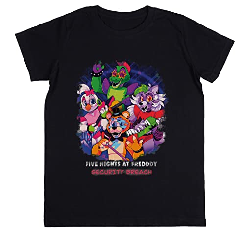 FNAF-Sicherheitsverletzung Kinder Unisex Jungen Mädchen Schwarz T-Shirt Kids Unisex T-Shirt von Wigoro