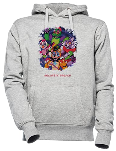 FNAF-Sicherheitsverletzung Unisex Herren Damen Kapuzenpullover Grau Unisex Men's Women's Hoodie von Wigoro