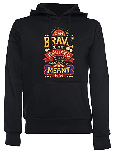 I am Brave - Greatest Showman Unisex Herren Damen Kapuzenpullover Schwarz Unisex Men's Women's Hoodie Black L von Wigoro