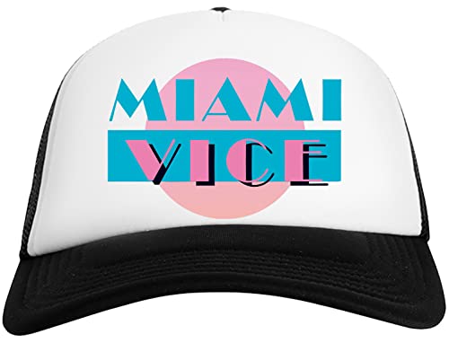Miami Vice Herren Damen Baseball Kappe Gittergewebe Zurück Mens Womens Cap Mesh Back von Wigoro