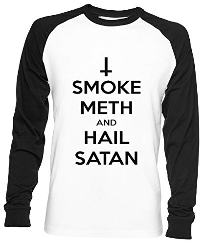 Smoke Meth and Hail Satan Unisex Herren Frau Baseball T-Shirt Weiß Unisex Baseball T-Shirt Smoke Meth and Hail Satan Unisex Herren Frau Baseball T-Shirt Weiß Unisex Baseball T-Shirt von Wigoro
