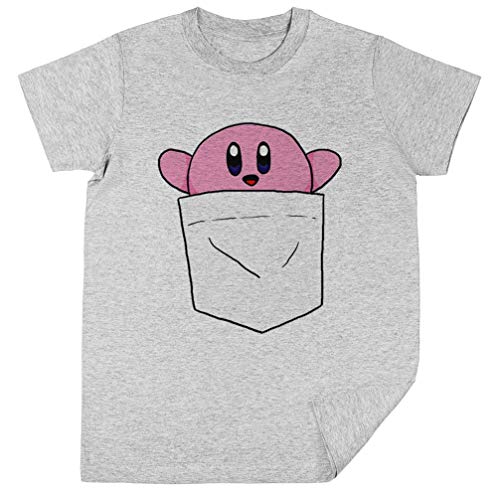 Tasche Kirby Kinder Unisex Jungen Mädchen Grau T-Shirt Kids Unisex T-Shirt von Wigoro
