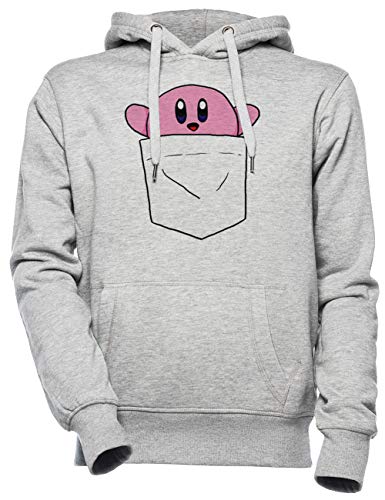 Tasche Kirby Unisex Herren Damen Kapuzenpullover Grau Unisex Men's Women's Hoodie von Wigoro