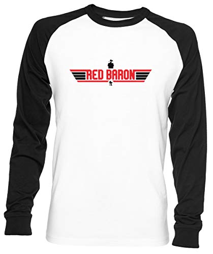 The Red Baron - The Red Baron Unisex Herren Frau Baseball T-Shirt Weiß Unisex Baseball T-Shirt von Wigoro