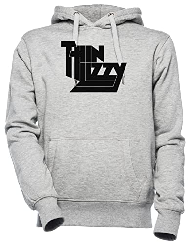 Thin Lizzy Merchandise Unisex Herren Damen Kapuzenpullover Grau Unisex Men's Women's Hoodie von Wigoro