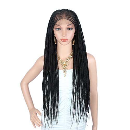 Lace Front Perücken Synthetisches 13X6 Hand Geflochtene Perücken Lange Synthetische Spitze Front Perücke Für Schwarze Frauen Zöpfe Twist Perücke Geflochtene Lace Front Perücken,26 inches von Wigs