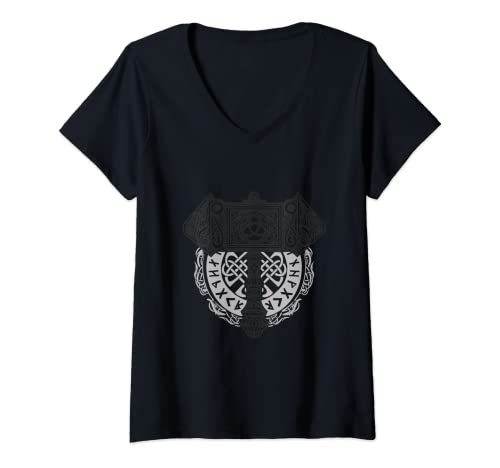 Damen Walhalla Wikinger Mjolnir Hammer T-Shirt mit V-Ausschnitt Damen Walhalla Wikinger Mjolnir Hammer T-Shirt mit V-Ausschnitt von Wikinger Hammer Mjölnir T-Shirts und Geschenke