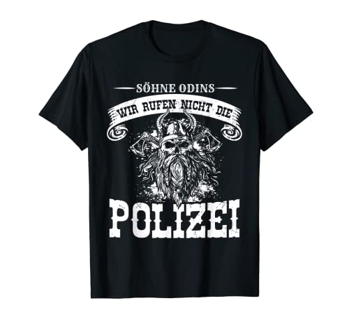 Herren Wikinger Rocker Biker Motorrad Keine Polizei Geschenk Viking T-Shirt von Wikinger Krieger Viking Bekleidung & Geschenke