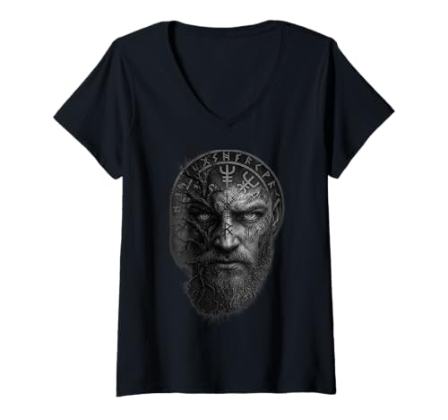 Damen Wikinger T-Shirt Krieger Odin Vikings Thor Asgard Herren T-Shirt mit V-Ausschnitt Damen Wikinger T-Shirt Krieger Odin Vikings Thor Asgard Herren T-Shirt mit V-Ausschnitt von Wikinger Outfits Herren & Damen Shop