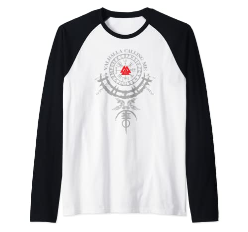 Valhalla T-Shirt Wikinger Symbol Wikinger Rune Herren Damen Raglan von Wikinger Store IBK