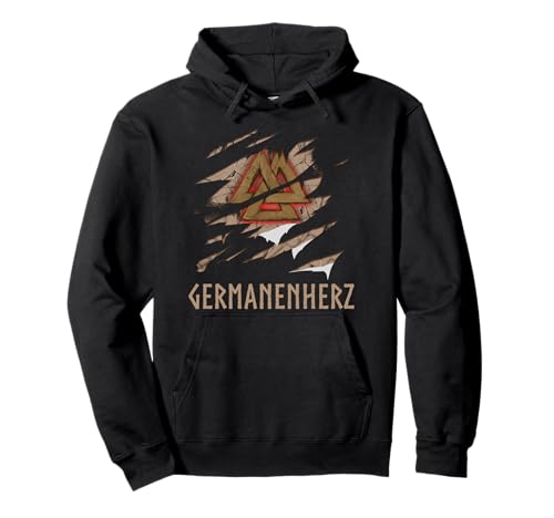 Germanenherz Valknut Wotansknoten Germanen Kleidung Wikinger Pullover Hoodie Germanenherz Valknut Wotansknoten Germanen Kleidung Wikinger Pullover Hoodie von Wikinger und Germanen Kleidung