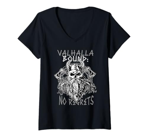 Damen Wikinger Heidnische Kultur T-Shirt mit V-Ausschnitt Damen Wikinger Heidnische Kultur T-Shirt mit V-Ausschnitt von Wikingermythologie Heidnische Nordische Mythologie