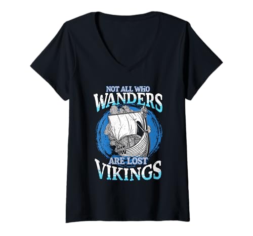 Damen Wikinger Heidnische Kultur T-Shirt mit V-Ausschnitt Damen Wikinger Heidnische Kultur T-Shirt mit V-Ausschnitt von Wikingermythologie Heidnische Nordische Mythologie