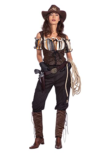 Wilbers & Wilbers - Damen Western Cowgirl Set - zweiteilig in braun/schwarz - Bluse/Hemd - Karneval/Fasching - Größe M/38-40 von Wilbers&Wilbers