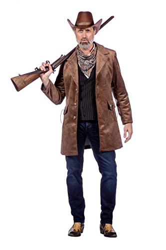 WILBERS & WILBERS - Herren Western Mantel einteilig in braun - echter Western Cowboy Look - Karneval/Fasching - Größe XL/56-58 von WILBERS & WILBERS