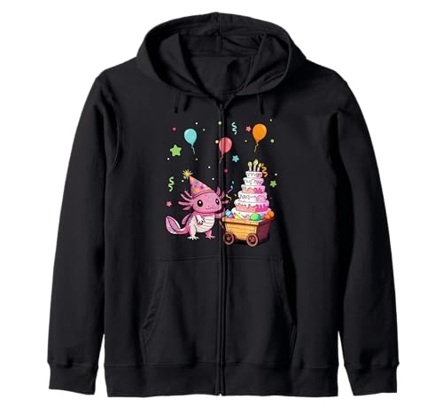 Axolotl Geburtstagskuchen, buntes Kostüm, Kinder, Familie Kapuzenjacke von Wild Animal Birthday Costume
