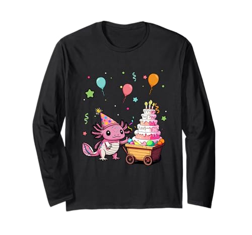 Axolotl Geburtstagskuchen, buntes Kostüm, Kinder, Familie Langarmshirt von Wild Animal Birthday Costume