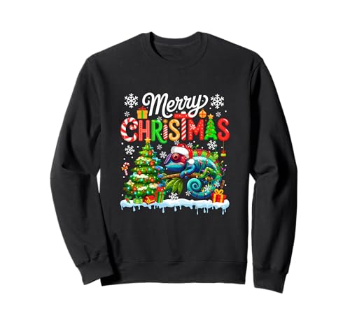 Frohe Weihnachten Weihnachtsmann Chamäleon buntes Kostüm Kinder Sweatshirt von Wild Animal Christmas Costume