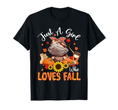 A Girl Loves Fall Thanksgiving Signs Bearded Dragon Bow Tie T-Shirt von Wild Animal Thanksgiving Costume