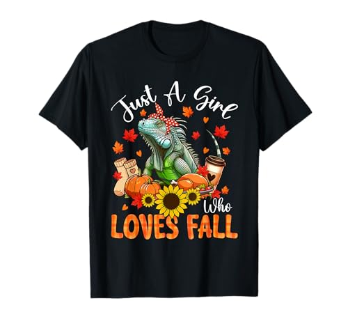 A Girl Loves Fall Thanksgiving Signs Iguana Bow Tie Autumn T-Shirt von Wild Animal Thanksgiving Costume