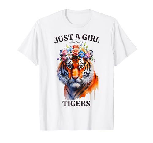 Nur ein Mädchen, das Tiger, Frauen, Zootiere, Leoparden liebt T-Shirt Nur ein Mädchen, das Tiger, Frauen, Zootiere, Leoparden liebt T-Shirt von Wild Big Cats Birthday Party Safari Animal Outfits