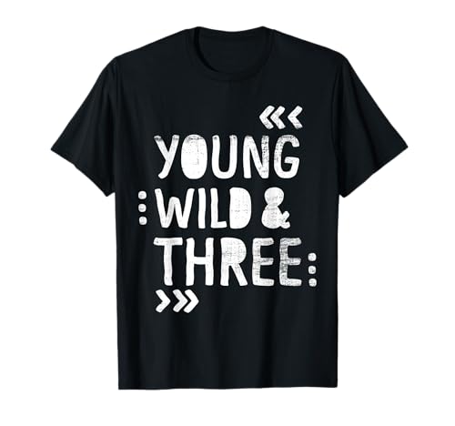 Kinder 3. Geburtstag JUNG WILD UND DREI DISTRESSED T-Shirt Kinder 3. Geburtstag JUNG WILD UND DREI DISTRESSED T-Shirt von Wild Birthday