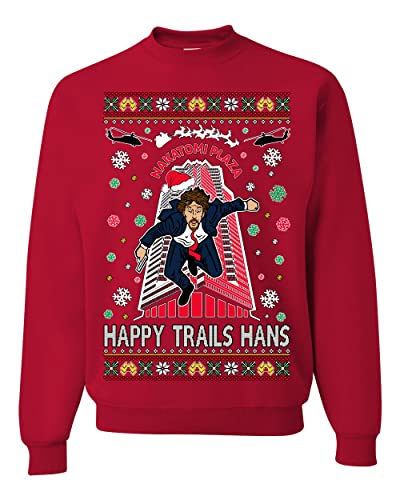 Nakatomi Plaza Christmas Party 1988 Classic McClane Die Hard Ugly Christmas Sweater Unisex Crewneck Graphic Sweatshirt, Red Hans, Large von Wild Bobby