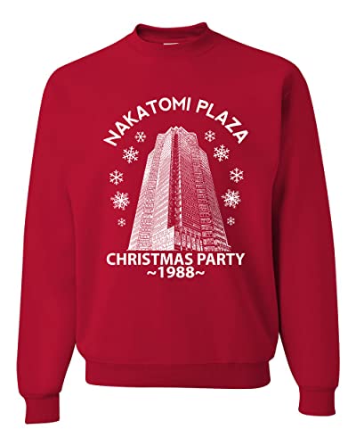 Wild Bobby Nakatomi Plaza Christmas Party 1988 Classic McClane Die Hard Ugly Christmas Sweater Crewneck Sweatshirt, Rot 1, Large von Wild Bobby