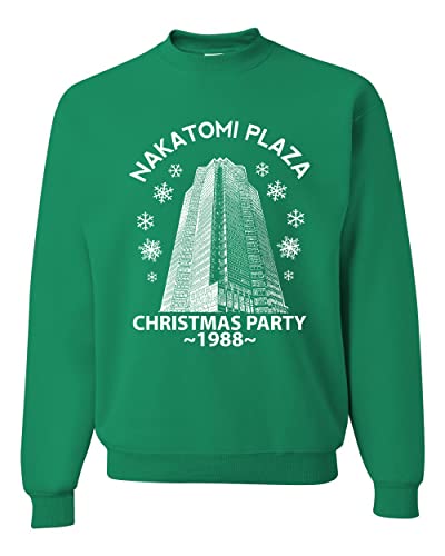 Wild Bobby Nakatomi Plaza Christmas Party 1988 Classic McClane Die Hard Ugly Christmas Sweater Crewneck Sweatshirt, Kelly 1, XX-Large von Wild Bobby