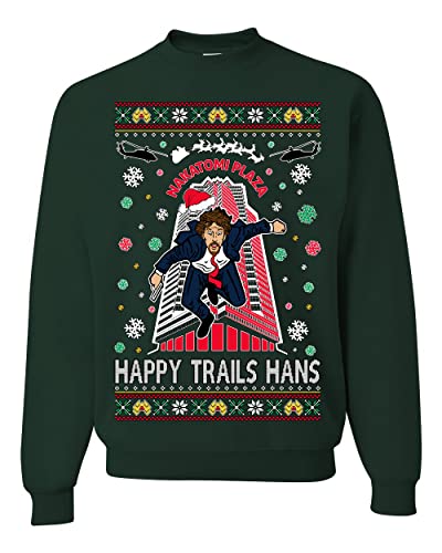 Wild Bobby Nakatomi Plaza Christmas Party 1988 Classic McClane Die Hard Ugly Christmas Sweater Crewneck Sweatshirt, Waldgrüne Hans, Large von Wild Bobby