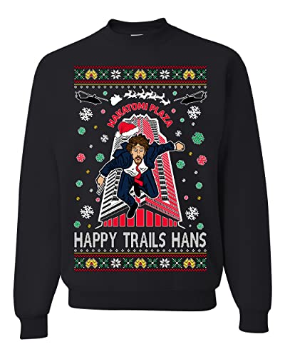 Wild Bobby Nakatomi Plaza Christmas Party 1988 Classic McClane Die Hard Ugly Christmas Sweater Unisex Crewneck Sweatshirt, Schwarz Hans, Large von Wild Bobby