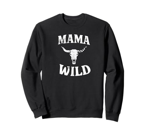 Niedliches Mama-Vintage-Kuh-Schädel-Design für vielbeschäftigte Mütter Sweatshirt von Wild Busy Moms Designs Supply Co.