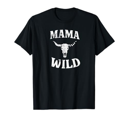 Niedliches Mama-Vintage-Kuh-Schädel-Design für vielbeschäftigte Mütter T-Shirt von Wild Busy Moms Designs Supply Co.