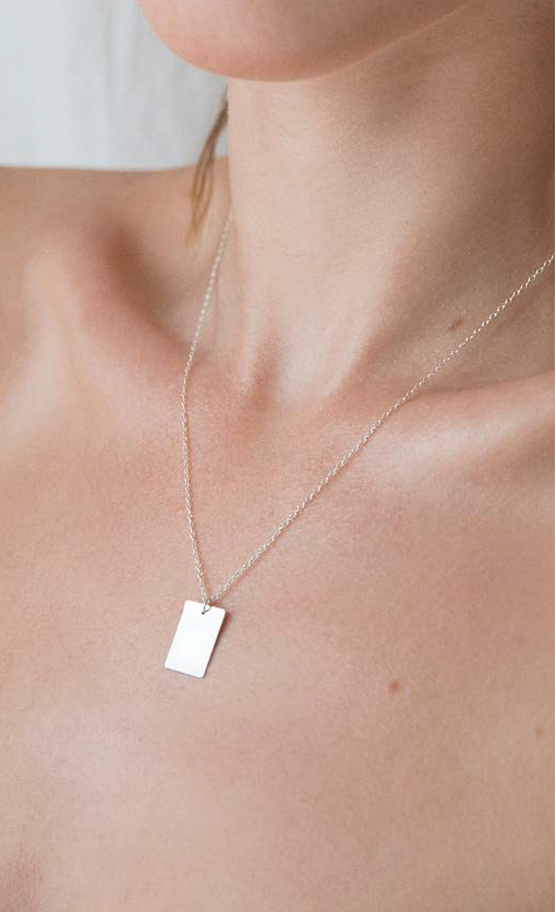 Wild Fawn Rectangle Kette aus recyceltem Silber von Wild Fawn