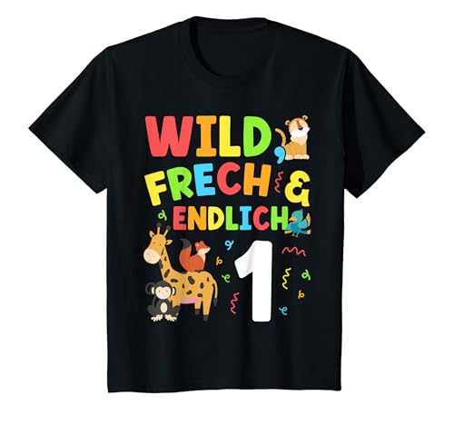 Kinder Wild Frech & Endlich 1 Jahre Zoo Geburtstagsshirt Geburtstag T-Shirt Kinder Wild Frech & Endlich 1 Jahre Zoo Geburtstagsshirt Geburtstag T-Shirt von Wild Frech & Endlich Geburtstag Safari Shop