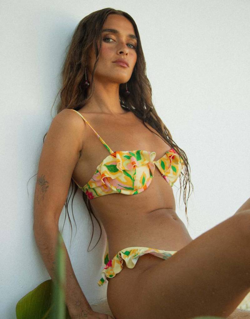 Wild Lovers - Studio 54 - Buntes Bikinioberteil mit Rüschen von Wild Lovers