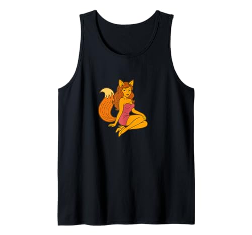 Fox Girl Pinup Halloween-Cosplay-Anime-Ästhetik im Retro-Stil Tank Top Fox Girl Pinup Halloween-Cosplay-Anime-Ästhetik im Retro-Stil Tank Top von Wild Moon Studio Apparel
