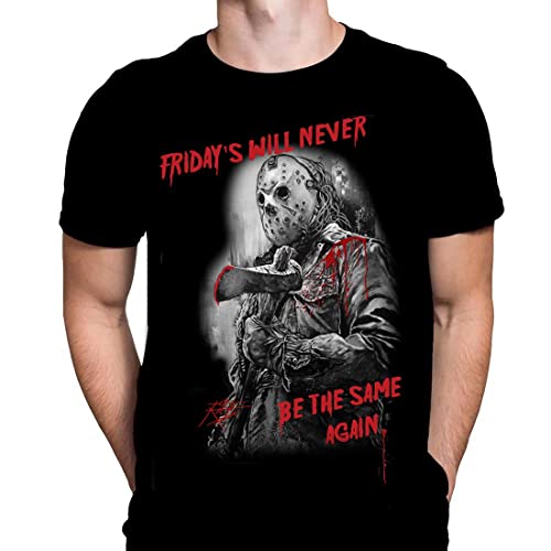 Wild Star Hearts Jason Friday's Herren T-Shirt Gothic Horror Halloween Fashion Rick Melton Movie Poster T-Shirt, Schwarz , 3XL Wild Star Hearts Jason Friday's Herren T-Shirt Gothic Horror Halloween Fashion Rick Melton Movie Poster T-Shirt, Schwarz , 3XL von Wild Star Hearts