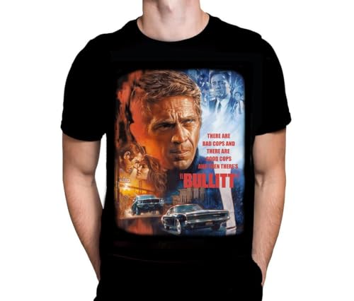 Wild Star Hearts WSH - Bad Cop/Good Cop - Bullitt Steve McQueen Vintage Movie T-Shirt Schwarz Halloween Horror Movie Fan Merhcandise T-Shirt, Schwarz , XXL Wild Star Hearts WSH - Bad Cop/Good Cop - Bullitt Steve McQueen Vintage Movie T-Shirt Schwarz Halloween Horror Movie Fan Merhcandise T-Shirt, Schwarz , XXL von Wild Star Hearts