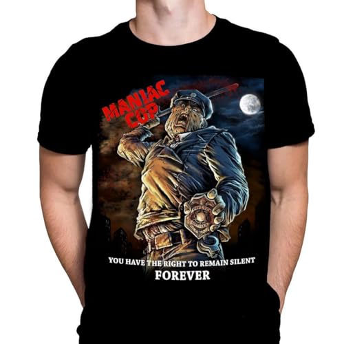 Wild Star Hearts WSH - Maniac Cop Forever - American Action Horror Slasher B-Movie Film Fan Merchandise Herren Schwarz T-Shirt, Schwarz , XXL Wild Star Hearts WSH - Maniac Cop Forever - American Action Horror Slasher B-Movie Film Fan Merchandise Herren Schwarz T-Shirt, Schwarz , XXL von Wild Star Hearts